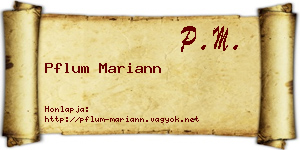 Pflum Mariann névjegykártya