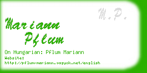 mariann pflum business card